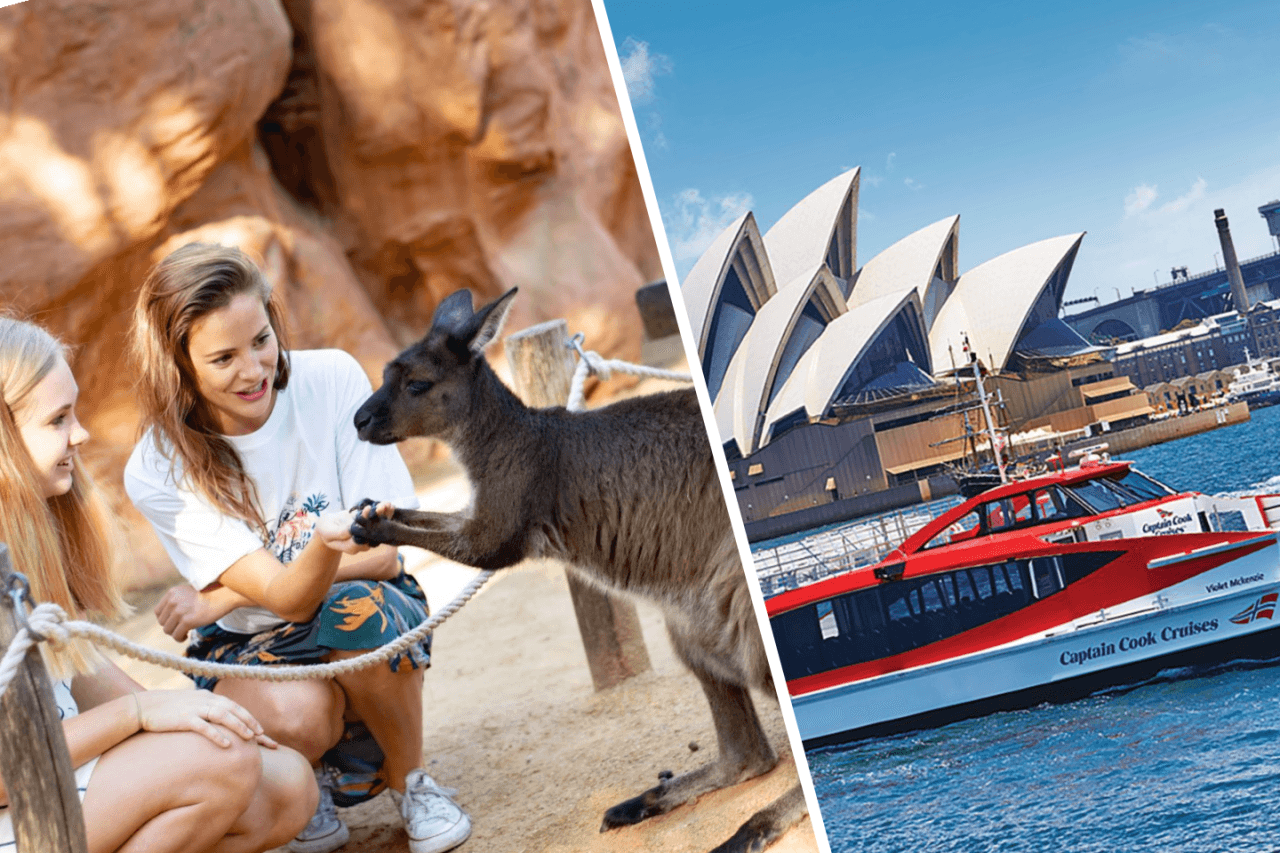 COMBO: WILD LIFE Sydney Zoo Ticket + Captain Cook Hop-on Hop-off Cruise - მთავარი სურათი