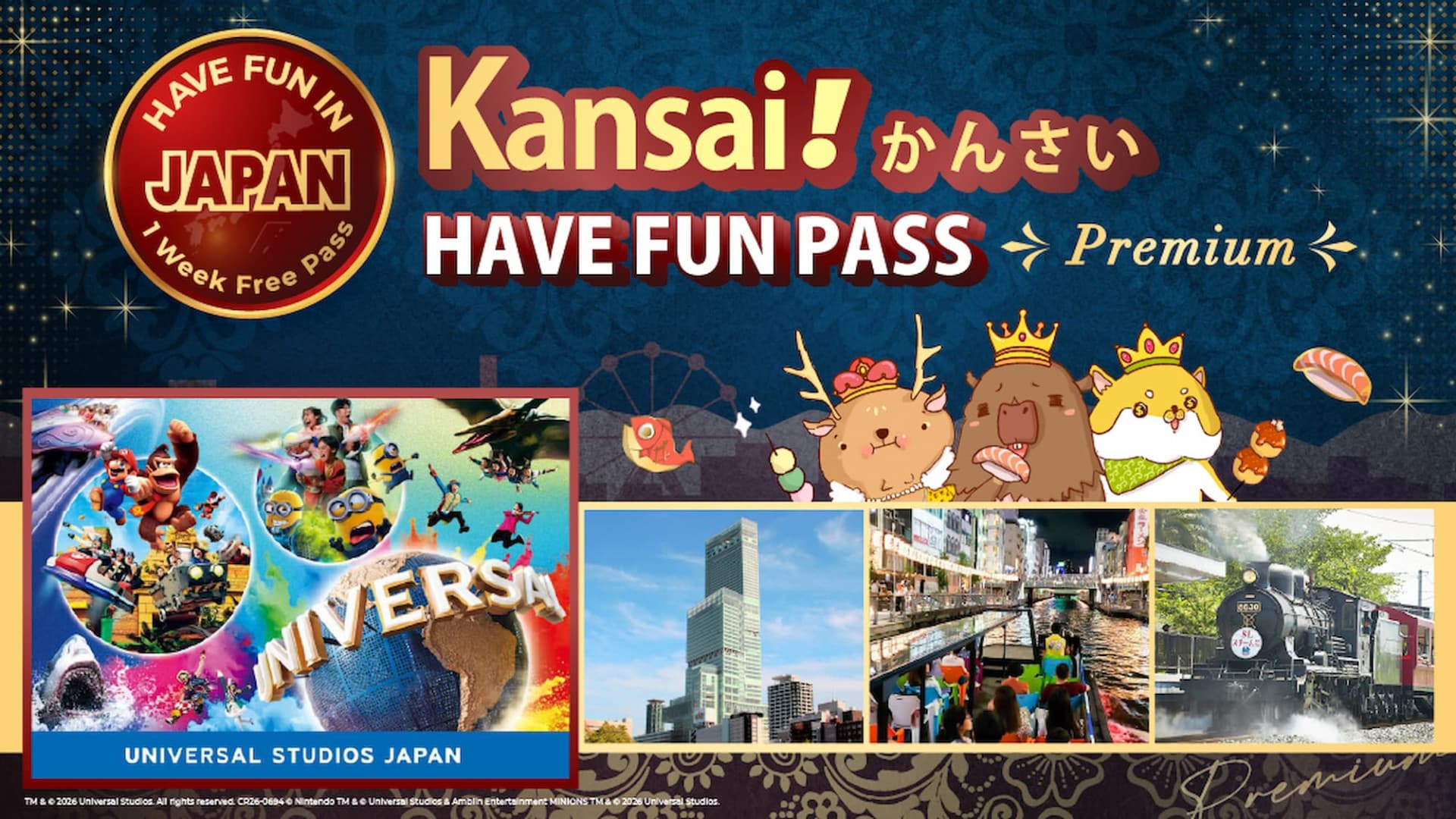Have Fun in Kansai Premium Pass Includes Optional 1-Day Universal Studios Japan Ticket - მთავარი სურათი