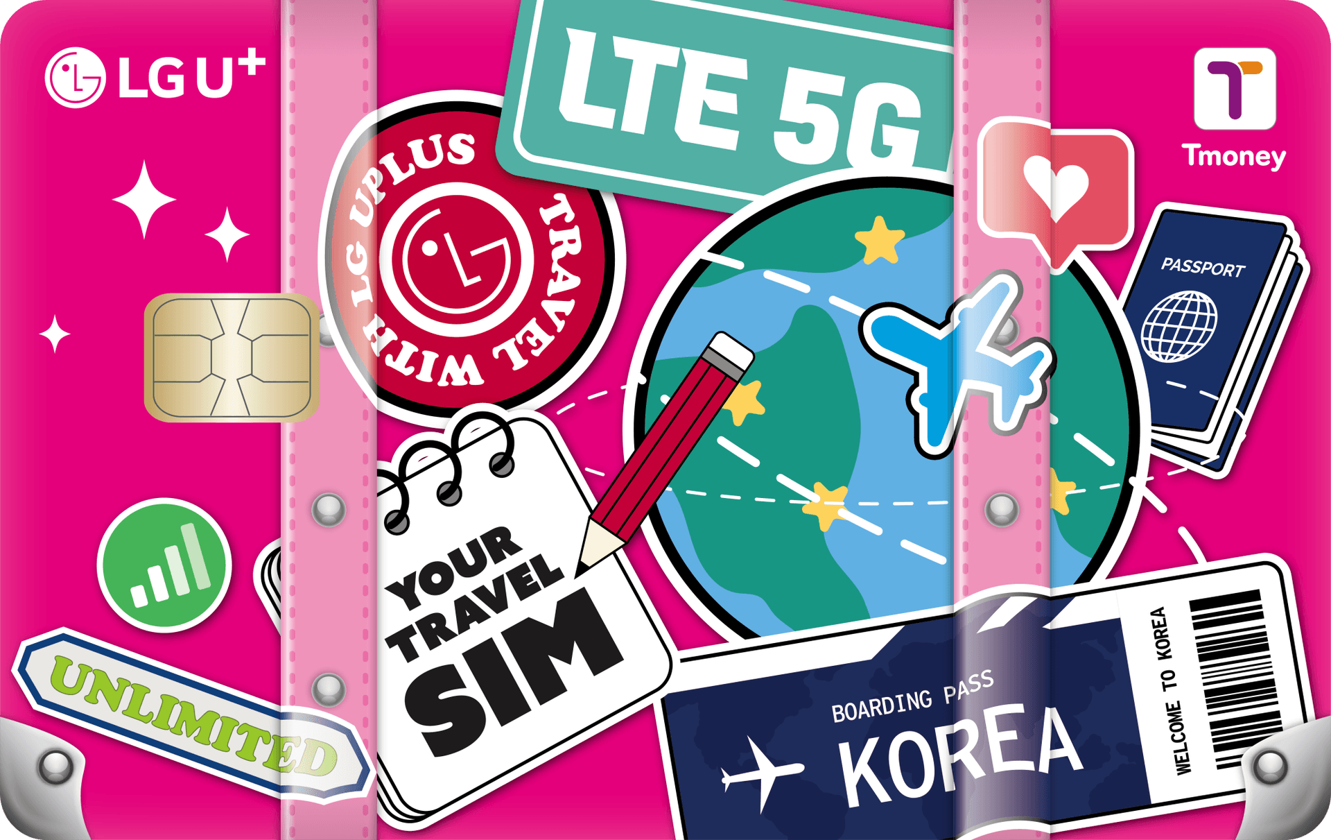 Korea 2-in-1 Unlimited Data SIM and T Money Transportation Card (Airport Pickup) - მთავარი სურათი